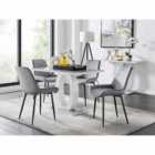 Furniture Box Giovani 4 Seater Grey Dining Table & 4 x Grey Pesaro Black Leg Chairs