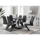 Furniture Box Florini Black Dining Table & 4 Black Chairs