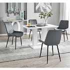 Furniture Box Imperia 4 Seater White Dining Table and 4 x Grey Pesaro Black Leg Chairs