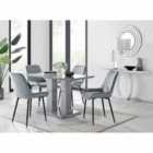 Furniture Box Imperia 4 Seater Grey Dining Table and 4 x Grey Pesaro Black Leg Chairs