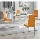 Furniture Box Imperia White Dining Table w/ 4 x Milan Chairs