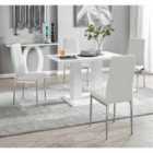 Furniture Box Imperia 4 Seat Dining Table w/ Chairs - White