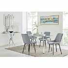 Furniture Box Cosmo Dining Table and 4 x Grey Pesaro Black Leg Chairs