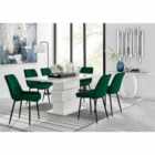 Furniture Box Apollo 6 Seater Table and 6 x Green Pesaro Black Leg Chairs