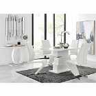 Furniture Box Apollo Rectangle White High Gloss Chrome Dining Table And 4 x White Willow Chairs Set