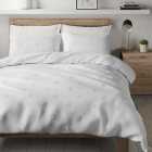 M&S Pure Cotton Spotty Textured Bedding Set, White