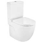 Meridian Easy Clean Close Coupled Fully Shrouded Compact Toilet Pan, Cistern & Soft Close Seat