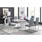 Furniture Box Renato 6 Seater Extending Table And 6 x Grey Milan Chairs