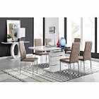 Furniture Box Renato 6 Seater Extending Table And 6 x Cappuccino Grey Milan Chairs