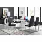 Furniture Box Renato 6 Seater Extending Table And 6 x Black Milan Chairs