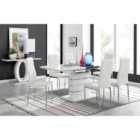 Furniture Box Renato 6 Seater Extending Table And 6 x White Milan Chairs