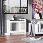HOMCOM Radiator Cover Painted Slatted MDF Cabinet Lined Grill