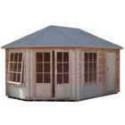 Shire Rowney Corner Log Cabin and Shed - 10 ft x 14 ft