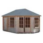 Shire Leygrove Corner Log Cabin and Shed - 10 ft x 14 ft