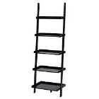 Charles Bentley Tall Wooden 5 Rung Storage Ladder - Black