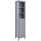 Kleankin Bathroom Floor Cabinet w/ Cupboard & Shelf - Grey