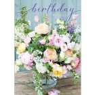 Beautiful Peonies & Roses Birthday Card