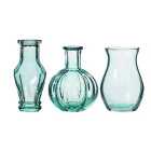 Sass & Belle Recycled Glass Vintage Bud Vase Pale Blue Set 3 3 per pack
