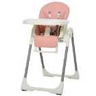 HOMCOM Foldable Baby High Chair And Toddler Chair Adjustable Height Back And Footrest Pink
