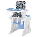 HOMCOM 3 In 1 Convertible Baby High Chair Booster Seat With Removable Tray Blue
