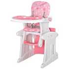 HOMCOM 3 In 1 Convertible Baby High Chair Booster Seat With Removable Tray Pink