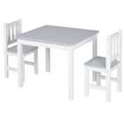 HOMCOM Kids Table and 2 Chairs Set 3 Pieces Toddler Multi Usage Desk Table Grey
