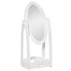 HOMCOM White Crown Design Free Standing Kids Mirror With Storage 3 To 8 Years