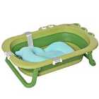 HOMCOM Baby Bath Tub w/ Baby Cushion for 0-3 Years Green