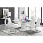Furniture Box Renato 6 Seater Extending Table And 6 x White Lorenzo Chairs