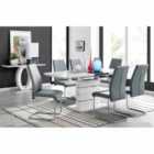 Furniture Box Renato 6 Seater Extending Table And 6 x Elephant Grey Lorenzo Chairs