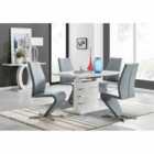 Furniture Box Renato 120cm High Gloss Extending Dining Table and 4 x Grey Willow Chairs
