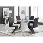 Furniture Box Renato 120cm High Gloss Extending Dining Table and 4 x Black Willow Chairs