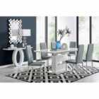 Furniture Box Arezzo Large Extending Dining Table and 6 x Grey Milan Chairs