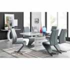 Furniture Box Renato 6 Seater Extending Table And 8 x Elephant Grey Willow Chairs