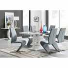 Furniture Box Renato 120cm High Gloss Extending Dining Table and 6 x Grey Willow Chairs