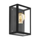 Eglo Almonte 1 Exterior Clear Glass Shade Wall Light - Black