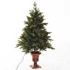 Bon Noel 4ft Green Pre-Lit Artificial Spruce Christmas Tree with LED Lights & Vase Base