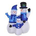 Bon Noel Inflatable 1.2m Snowman Family Decoration with LED Lights