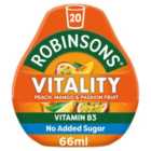 Robinsons Mini Vitality Peach, Mango & Passion Fruit No Added Sugar Squash 66ml