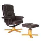 Alphason Drake Recliner Chair and Footstool - Brown