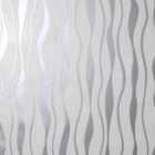 Arthouse Metallic Wave Glitter White Silver Wallpaper