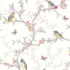 Holden Decor Phoebe Multicoloured Birds White Wallpaper