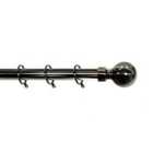 28mm Extendable Pewter Ball Finial Curtain Pole 180 - 340 Cm