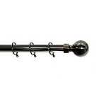 28mm Extendable Pewter Ball Finial Curtain Pole 120 - 210 Cm