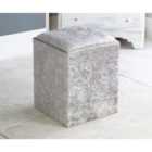 Victoria Crushed Velvet Square Foot Stool Pouffe Silver