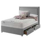 Silentnight Mirapocket 2000 Memory Ottoman 4-Drawer Storage Divan Bed Set Slate Grey No Headboard 135cm