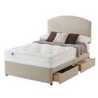 Silentnight Mirapocket 1200 4-Drawer Storage Divan Bed Set Sandstone No Headboard - 135cm