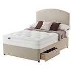 Silentnight Mirapocket 1200 135cm 2 Drawer Divan Bed Set - Sandstone No Headboard