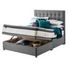 Silentnight Miracoil Geltex 135cm Ottoman Non-Storage Divan Bed Set - Slate Grey No Headboard