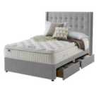 Silentnight Mirapocket Latex 1000 4-Drawer Divan Bed - Slate Grey No Headboard Super King